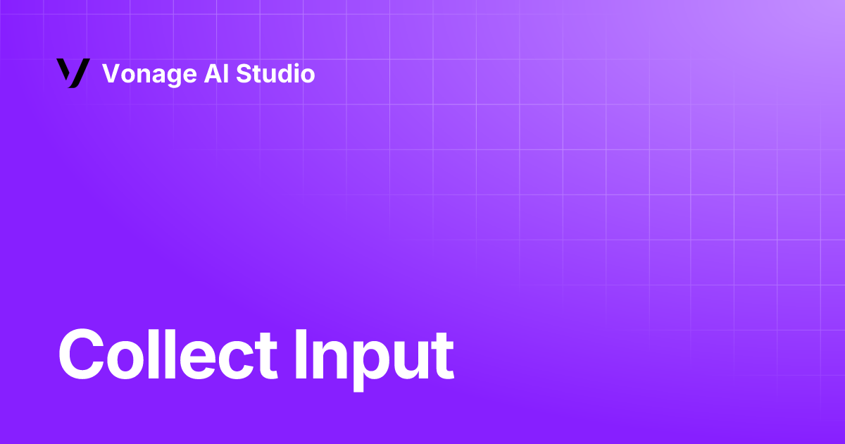Collect Input | Vonage AI Studio